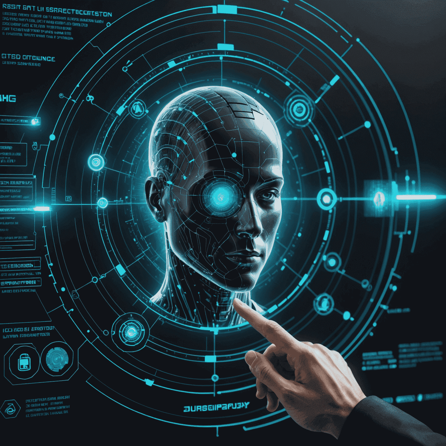 A futuristic interface showing biometric data being securely processed and analyzed, with privacy shields and encryption symbols